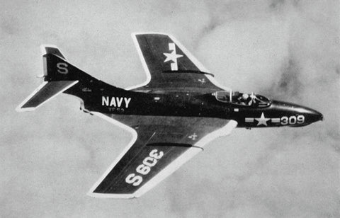 A US Navy F9F Cougar in flight