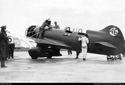 Jaqueline Cochran's Granville Gee Bee R-6 Q.E.D. NR14307 being fueled.