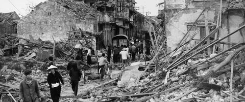 Kham Thien street in central Hanoi which was turned to rubble by an American bombing raid