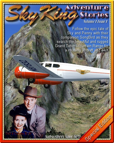 A new magazine featuring Sky King and his Cessna T-50 Bobcat airplane from the 1940s and 1950s