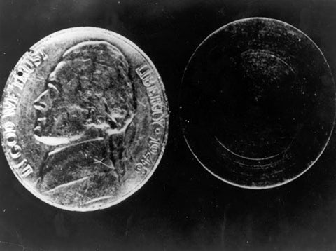 The hollow nickel found by a newspaper boy in Brooklyn named Jimmy in 1953.