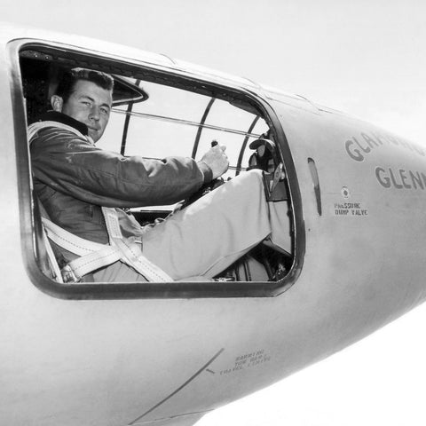 Captain Charles E Yeager is in the cockpit of the Bell X-1 aircraft