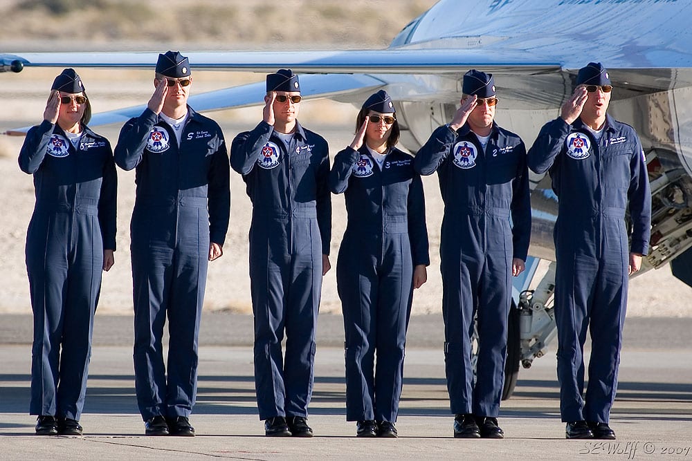 USAF Thunderbird Pilots Wearing Scheyden Maverick Aviator Sunglasses