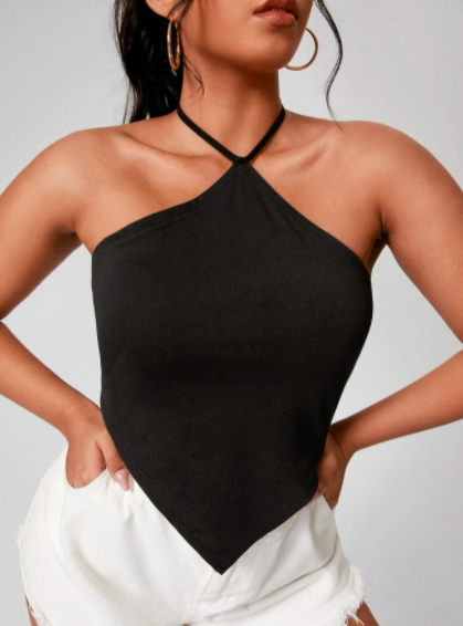 Black Halter Neck Crop Top – Styched Fashion