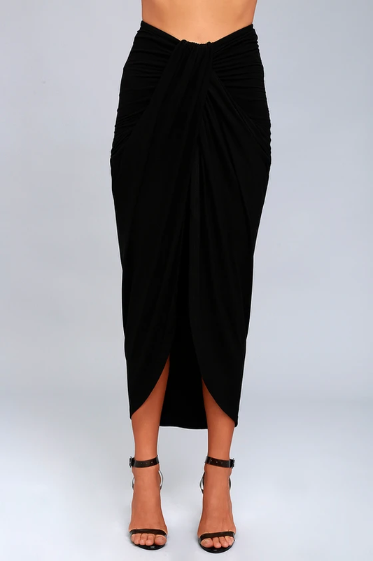 Black Overlap Skirt 6973168.htm - Buy Black Overlap Skirt 6973168.htm  online in India