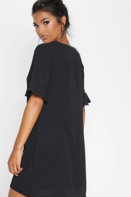 Cute Black Me Frill Mini Dress – Styched Fashion