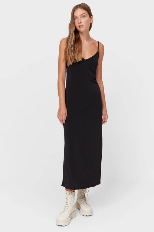 Deep Sweetheart Neckline Slit Midi Dress – Styched Fashion