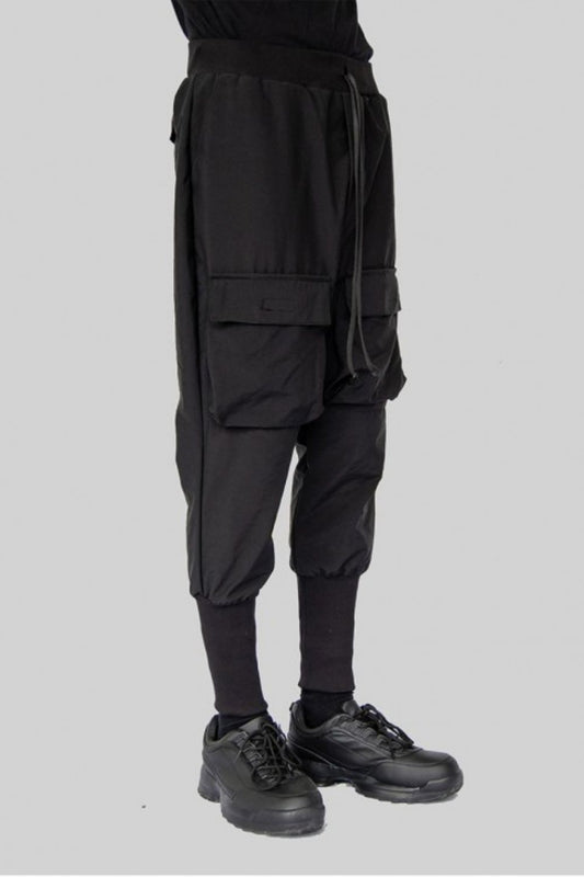 Drawstring Waist Flap Pocket Side Joggers