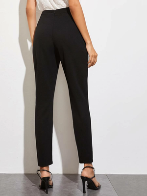Buy Women Black Regular Fit Solid Casual Trousers Online  892329  Allen  Solly