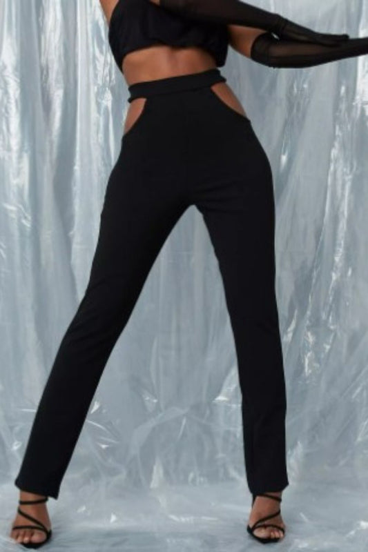 Color Block Trouser In Lycra Black & White – Styched Fashion