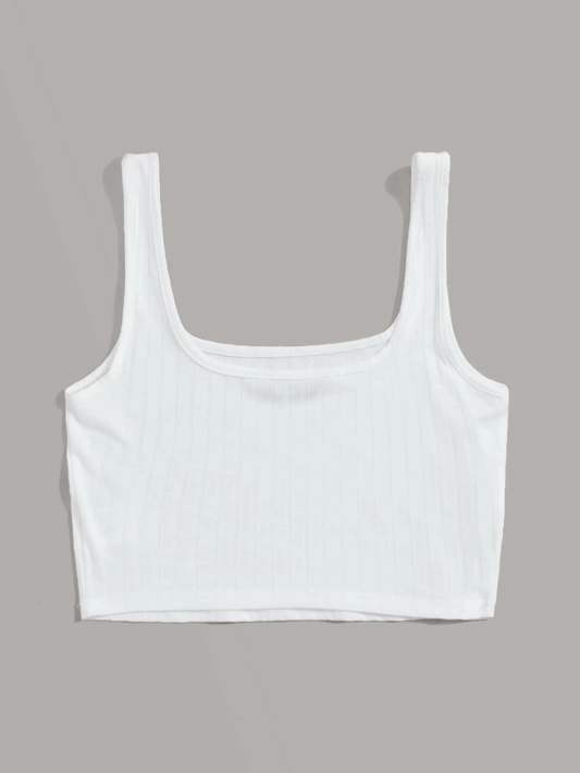 Form fitted crop top white – Styched Fashion