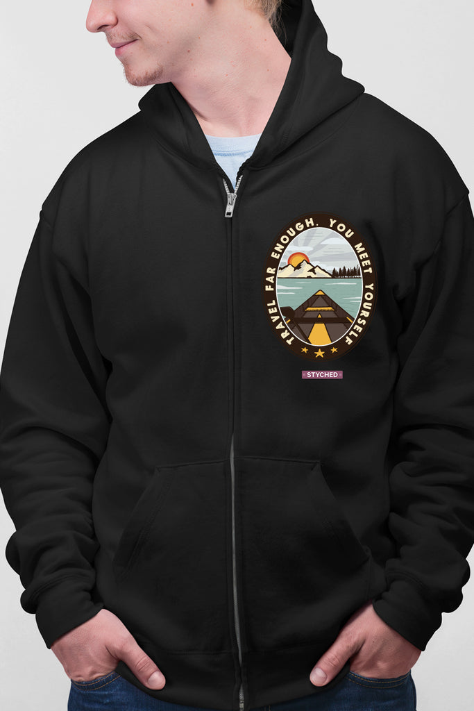 Travel Far ~ Unisex Full Zip Hoodie