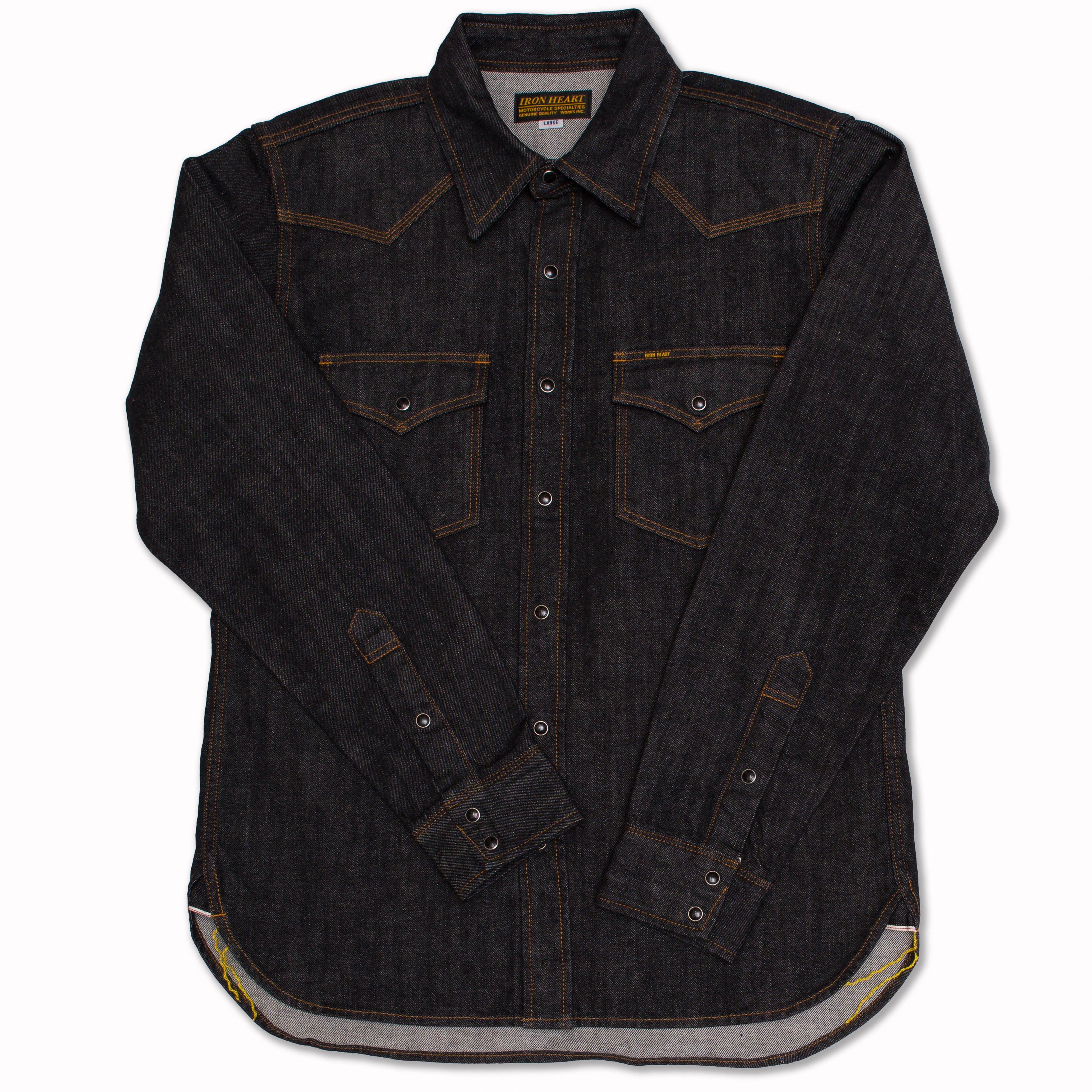 IHSH-07-IND - 12oz Hickory Stripe Western Shirt - Indigo