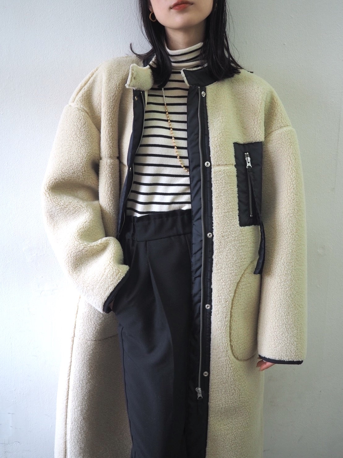 lumier✖️yukko MOUTON AND BOA LONG COAT - ロングコート