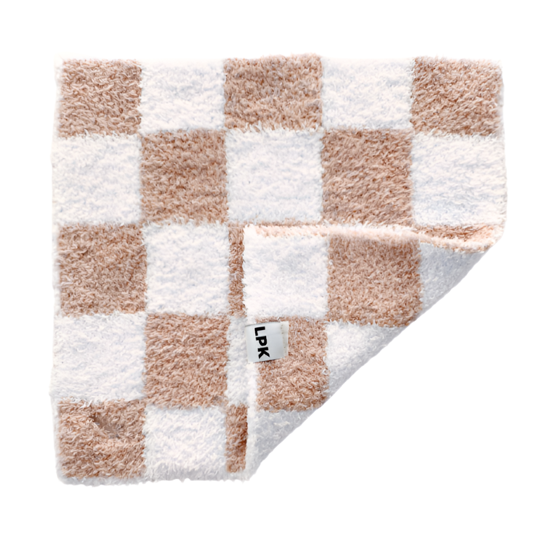 Checkered Plush Lovey | Latte