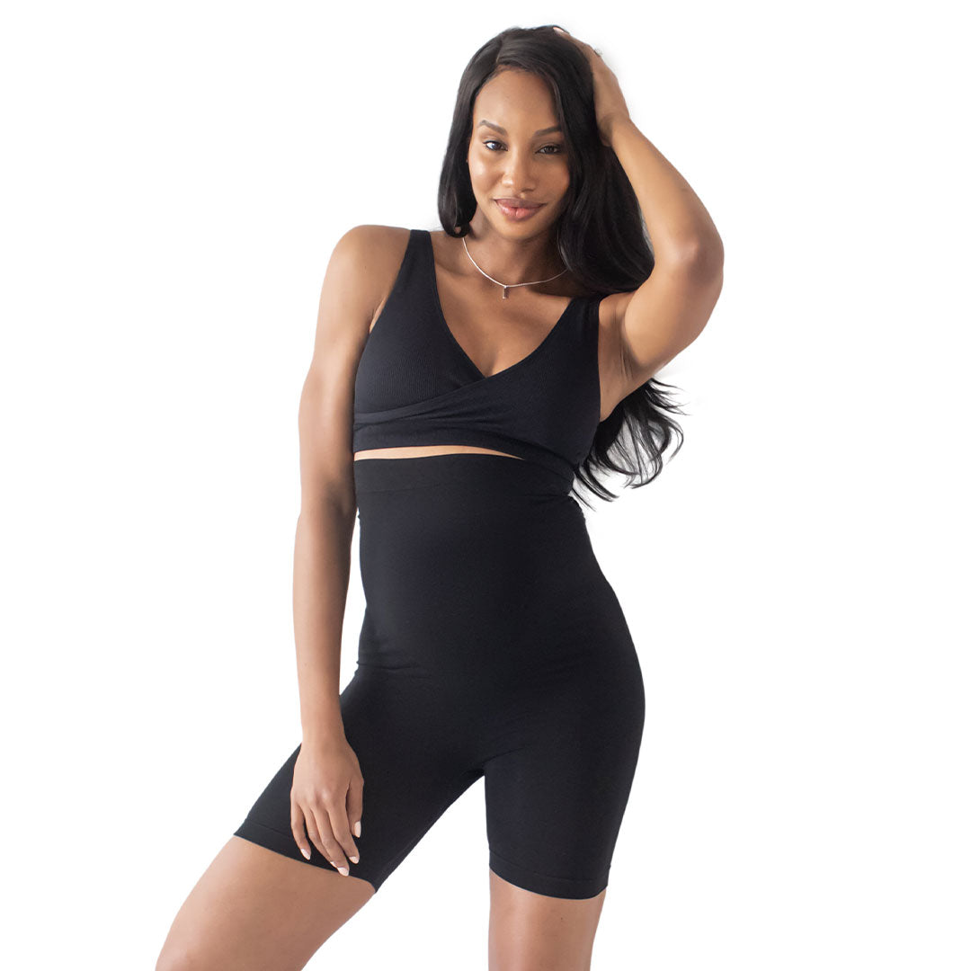 Bamboo Seamless No Rub Maternity Thigh Saver | Black