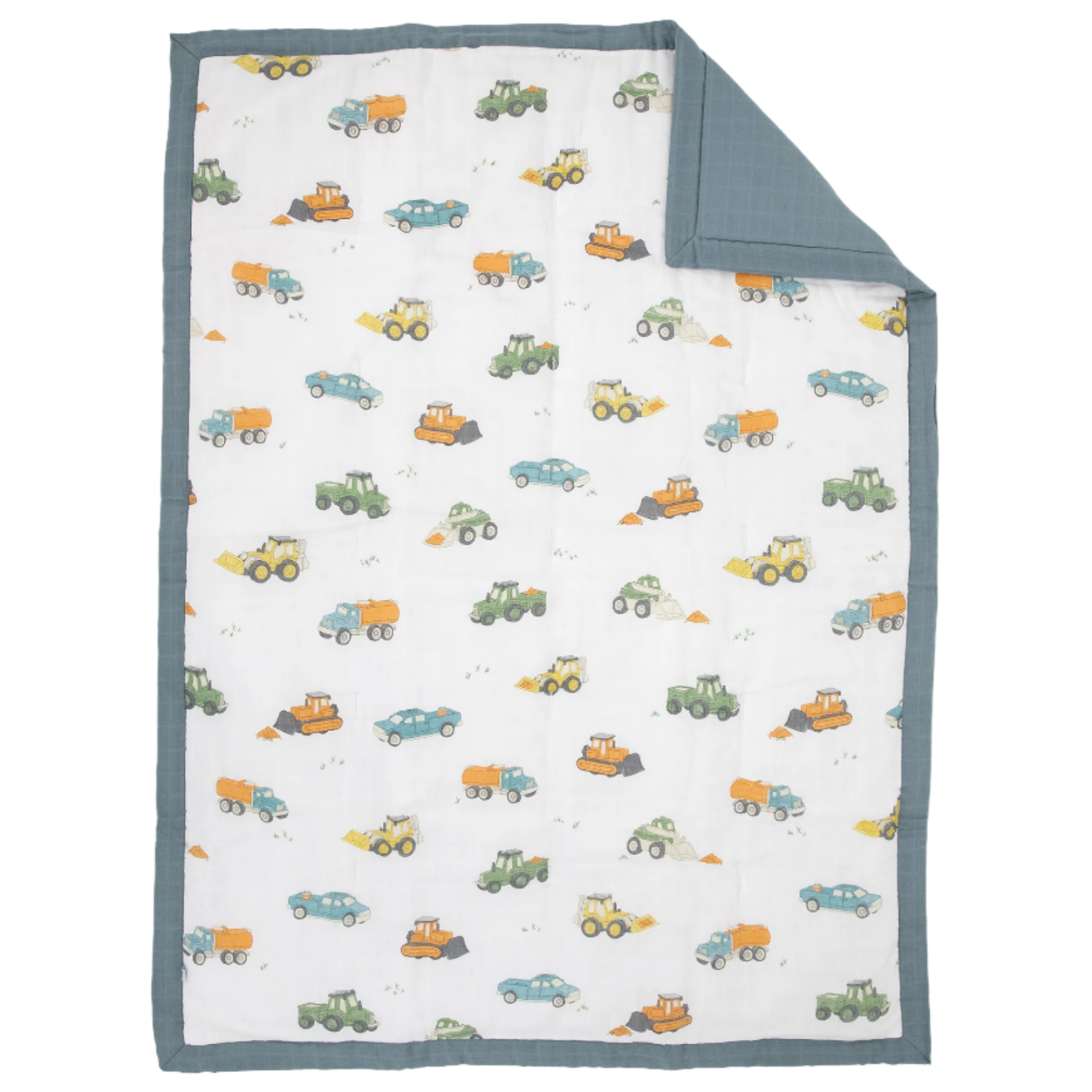 Cotton Muslin Toddler Comforter - Work Trucks