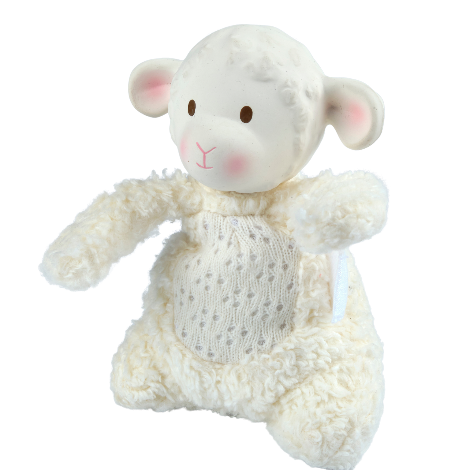 Bahbah the Lamb Soft Toy w/ Natural Rubber Teether Head