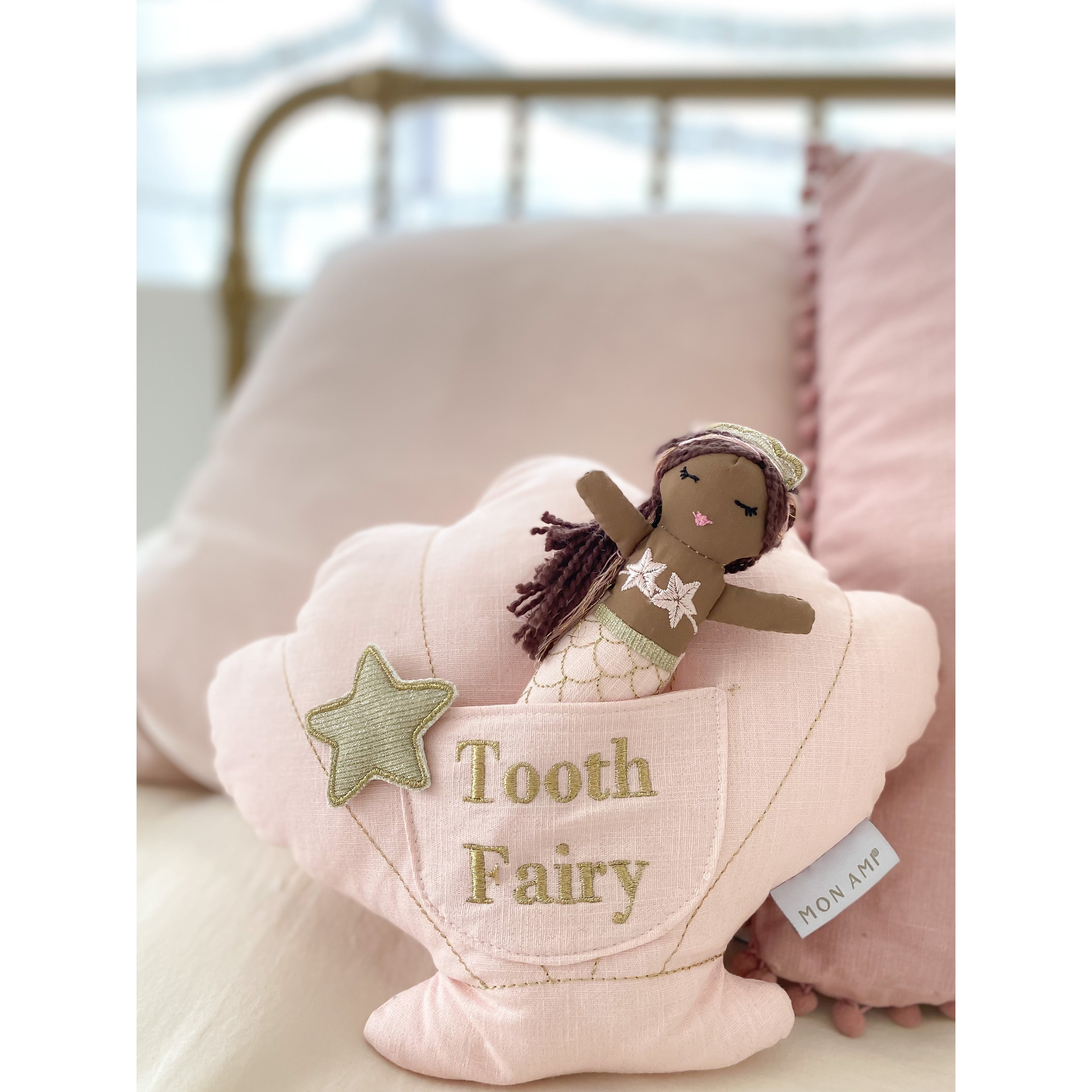 'Macie' Mermaid Tooth Fairy Pillow & Doll Set