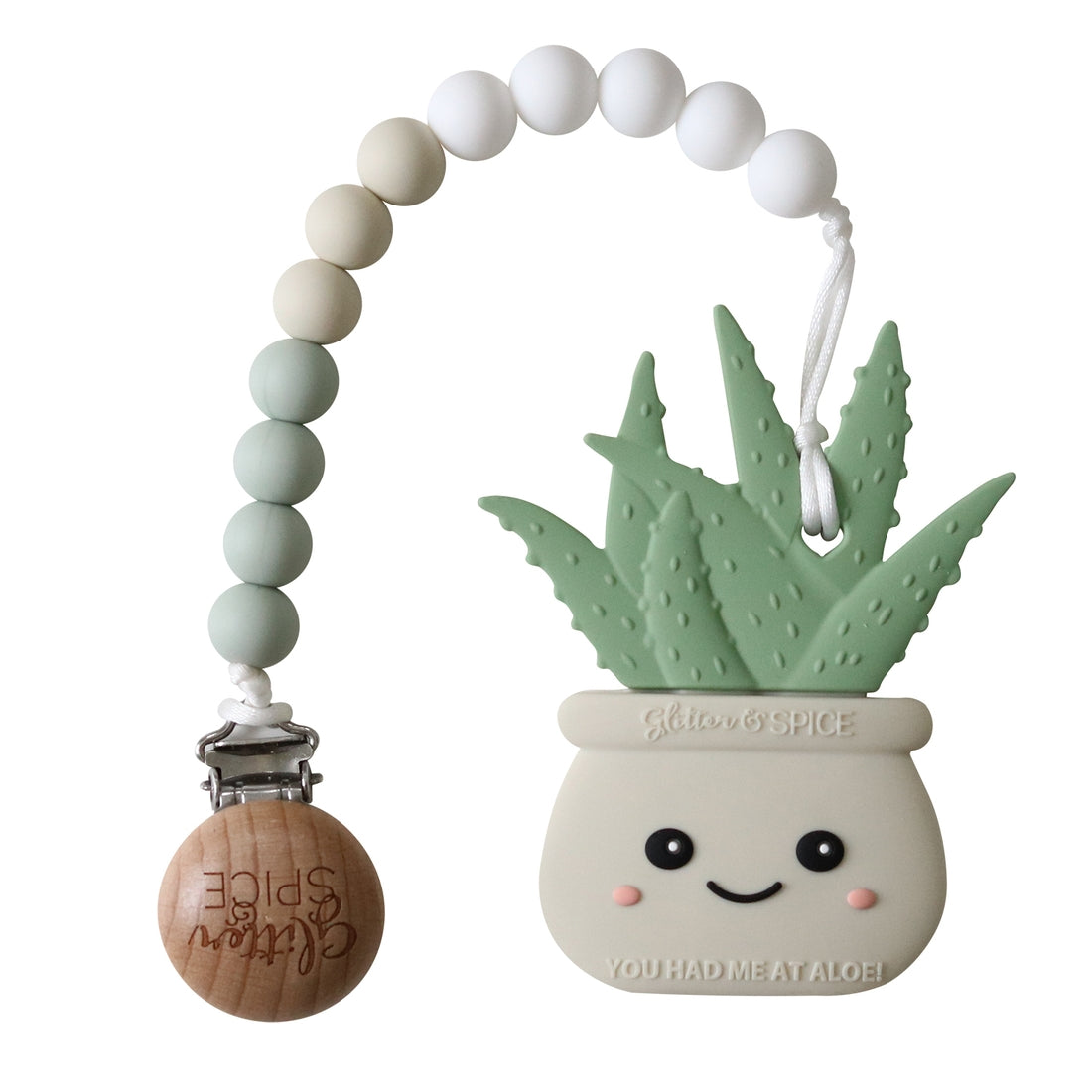 Aloe Plant Teether - Sandy Gray