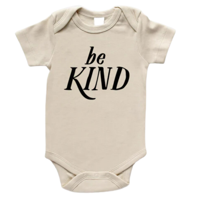 Be Kind Short Sleeve Bodysuit - Cream