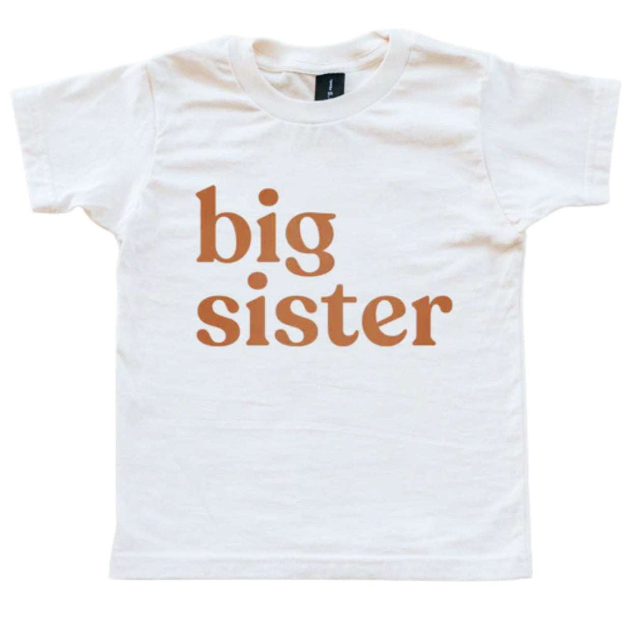 Big Sister Kids Tee - Cream with Camel Ink