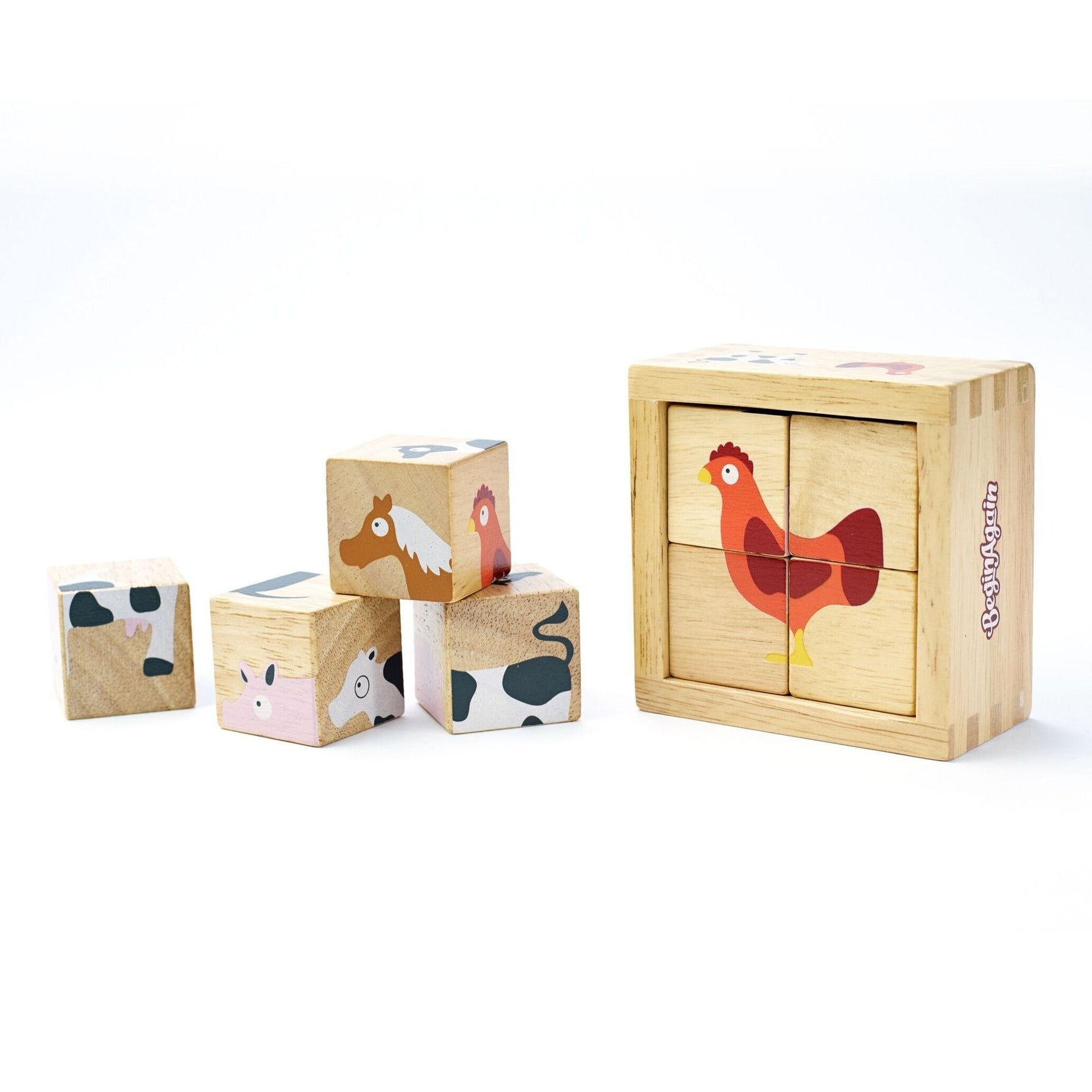 Buddy Blocks Beginner Block Puzzle Set - Farm Animals