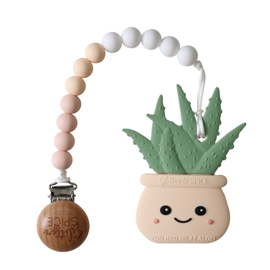 Aloe Plant Teether - Cream Peach