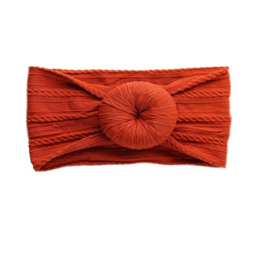 Burnt Orange Cable Knit Bun Baby Headband