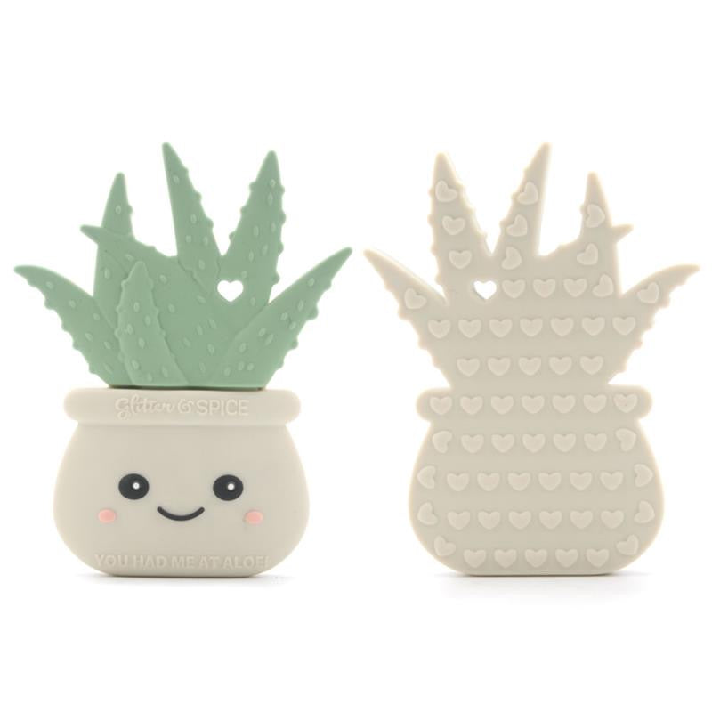 Aloe Plant Teether - Sandy Gray