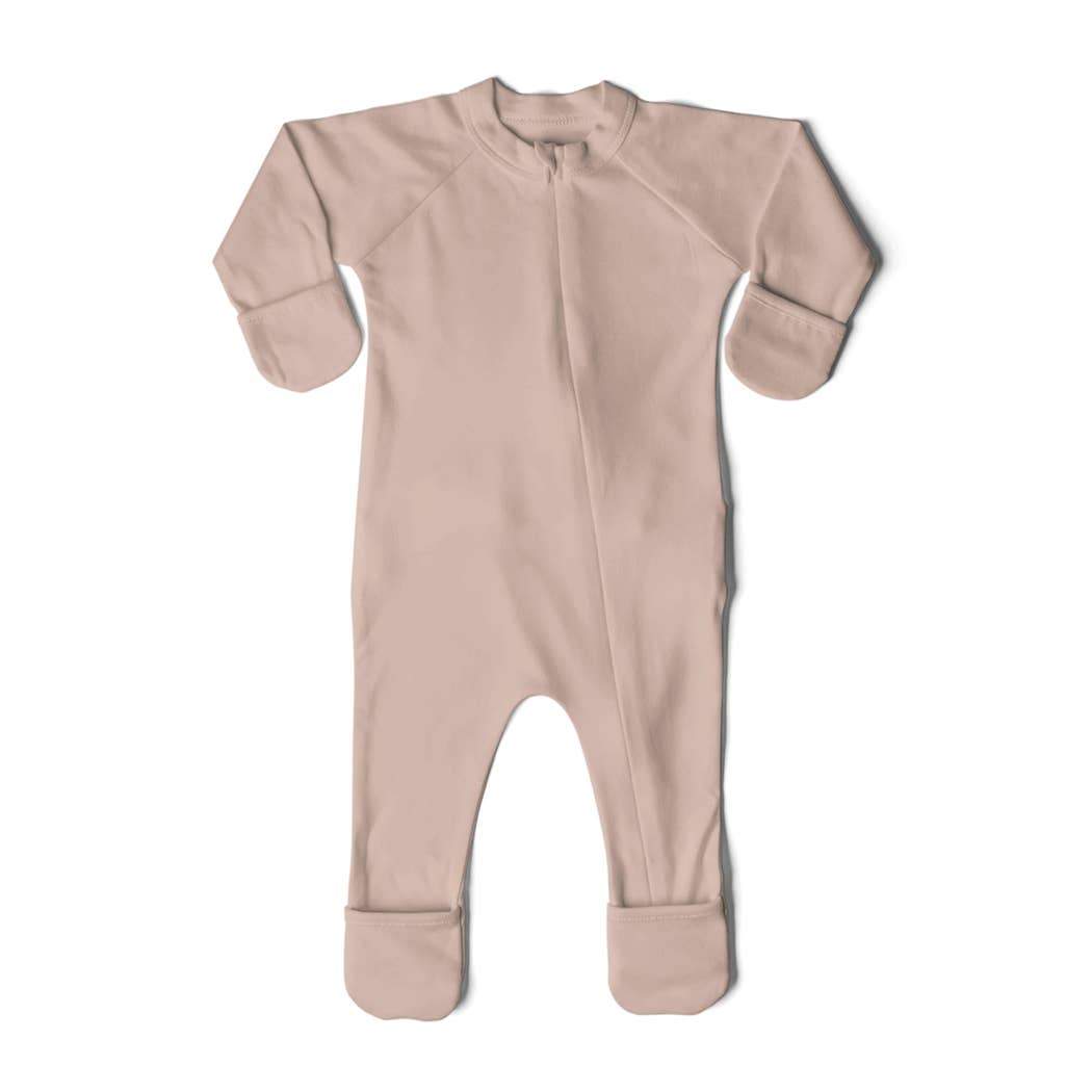 Bamboo Organic Cotton Footie -  Rose