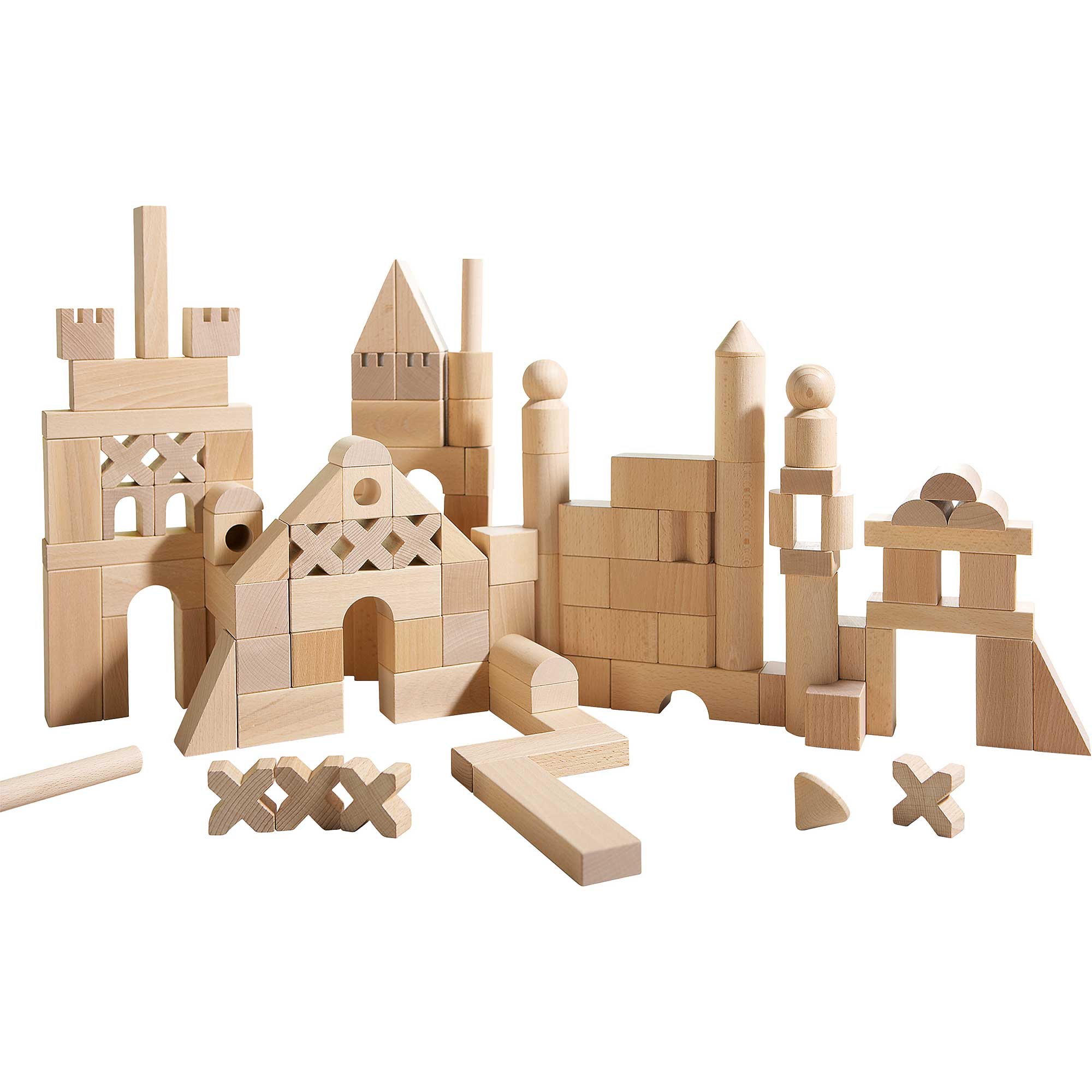 Basic Building Blocks : 102 Piece Extra Large Wooden Starter Set