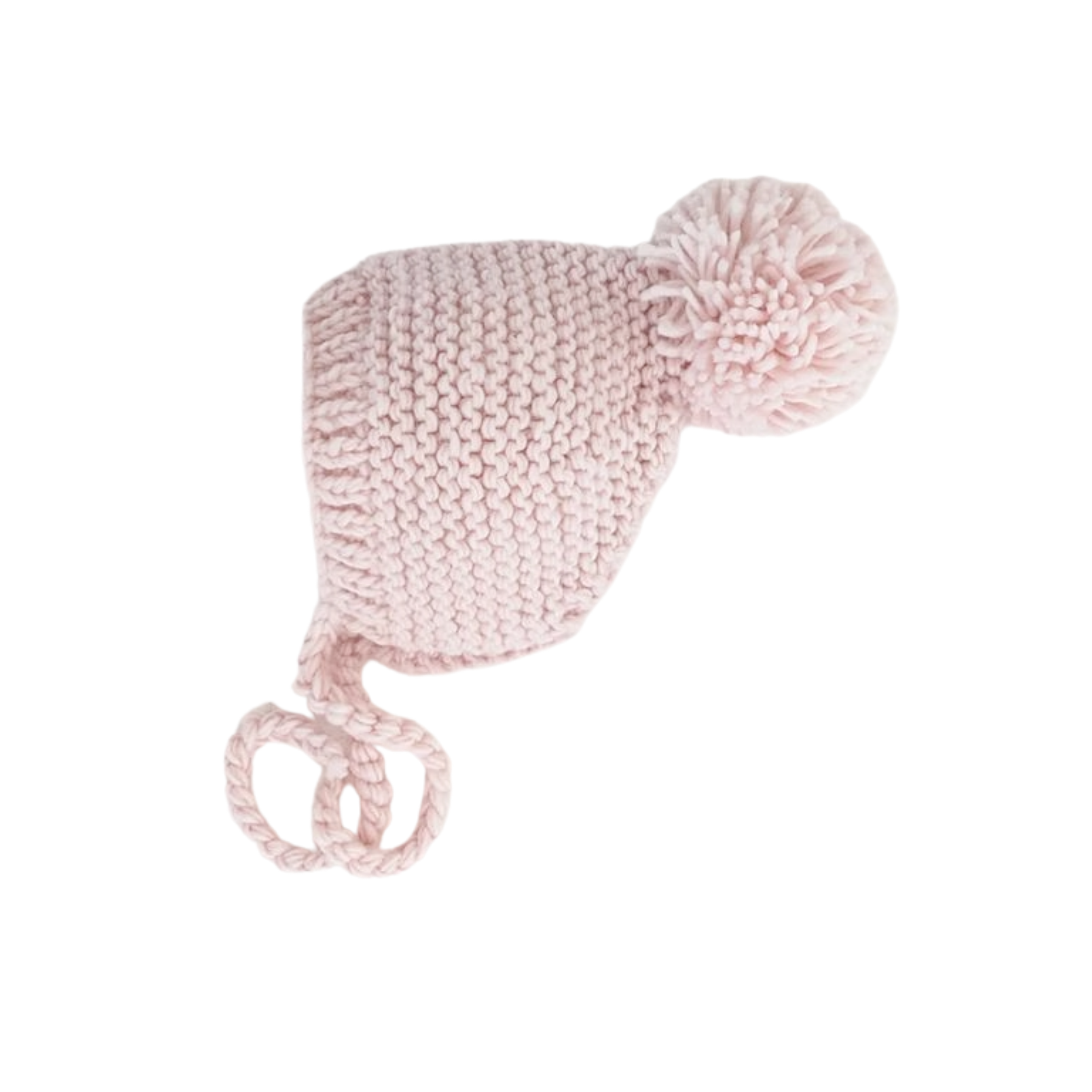 Blush Garter Stitch Knit Bonnet