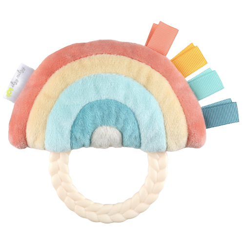 Rainbow Ritzy Rattle Pal™ Plush Rattle Pal with Teether - HoneyBug 