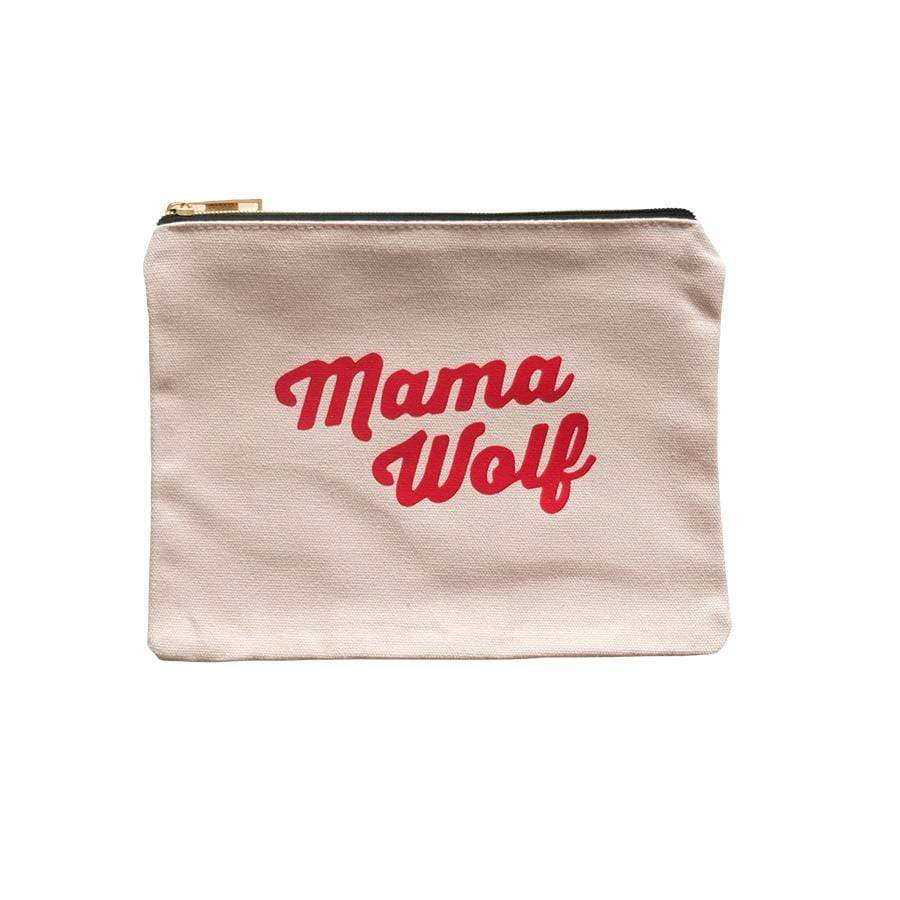 Canvas Zipper Pouch - Mama Wolf / Blush Bag