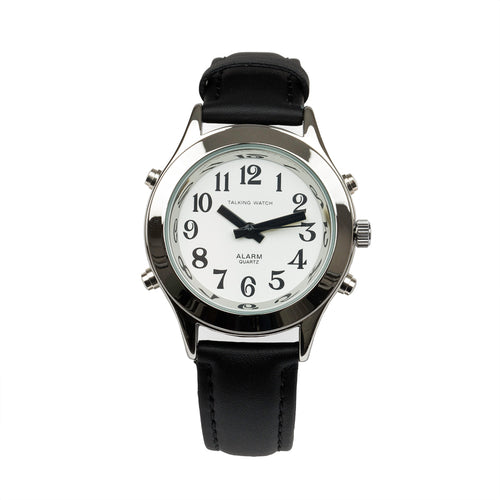 Easy To See Watch Blk Face Wht Nos Blk Leather – CNIB SMARTLIFE