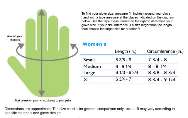 glove it size chart