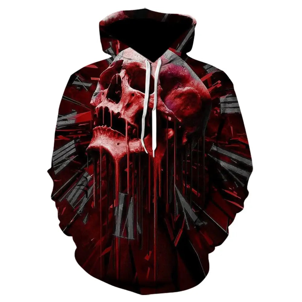 SKULL HOODIE - WHITE FLOWER