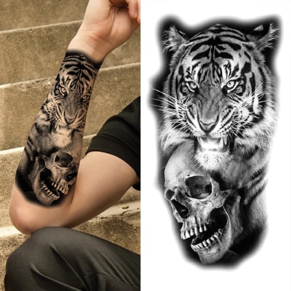 Skull and Tiger tattoo by Fredao Oliveira  Post 14445