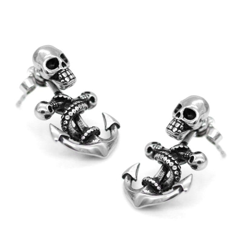 skull anchor earrings