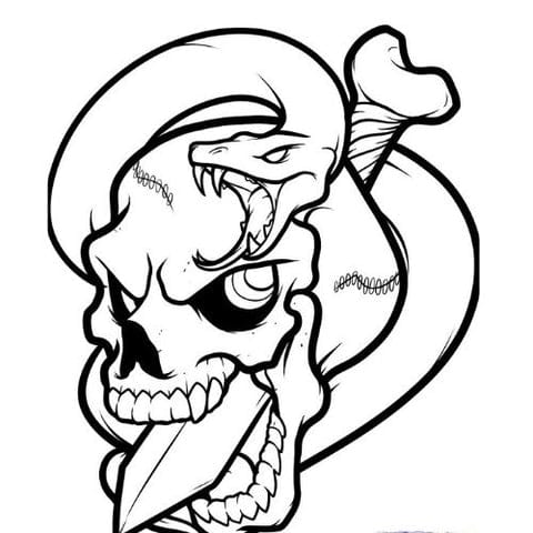 Skull tattoo design Black and White Stock Photos & Images - Alamy