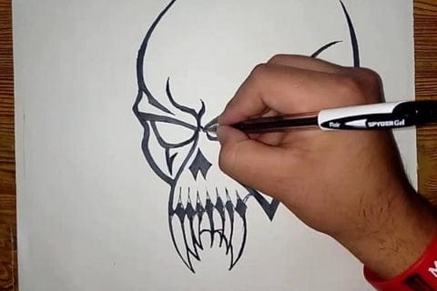 How to Draw Wings Skull, Tattoo Skulls