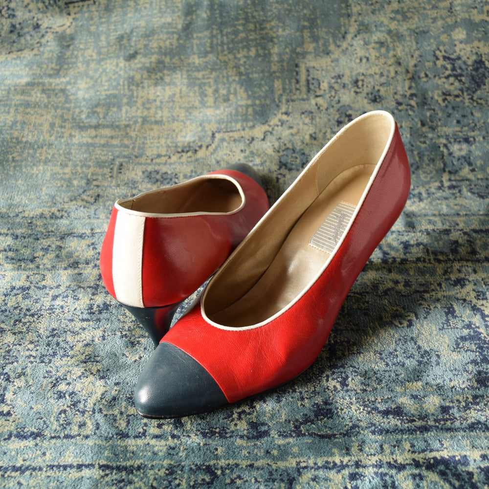 Size 6.5 Red White and Blue Pumps 