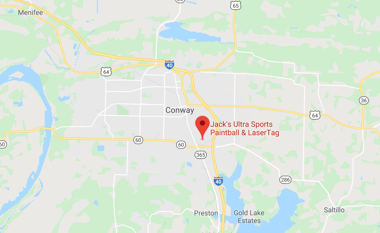 Jack's Ultra Sports Conway Arkansas map