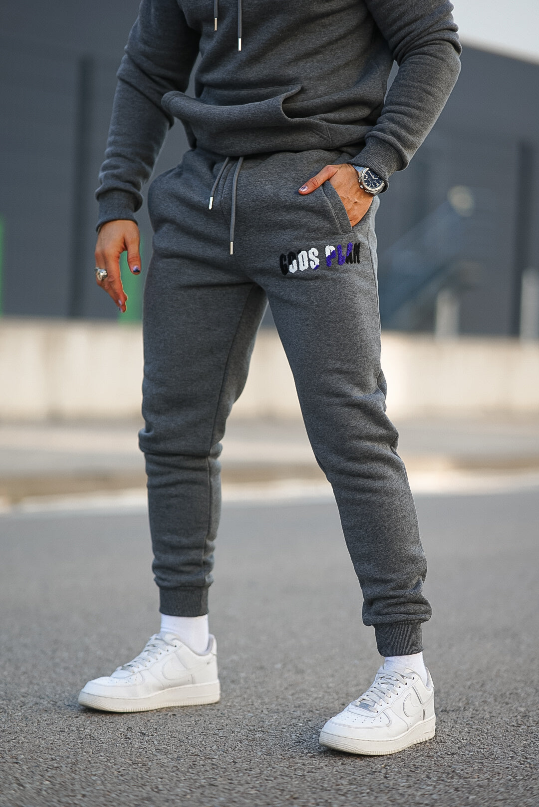 GP Slim Fit Joggers - Grey - Gods Plan Clothing product image