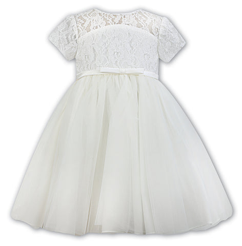 Ivory Lace sleeved top with tulle skirt perfect for a beautiful little flower girl