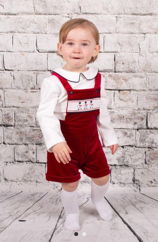 Boy Drummer boy Velvet Romper