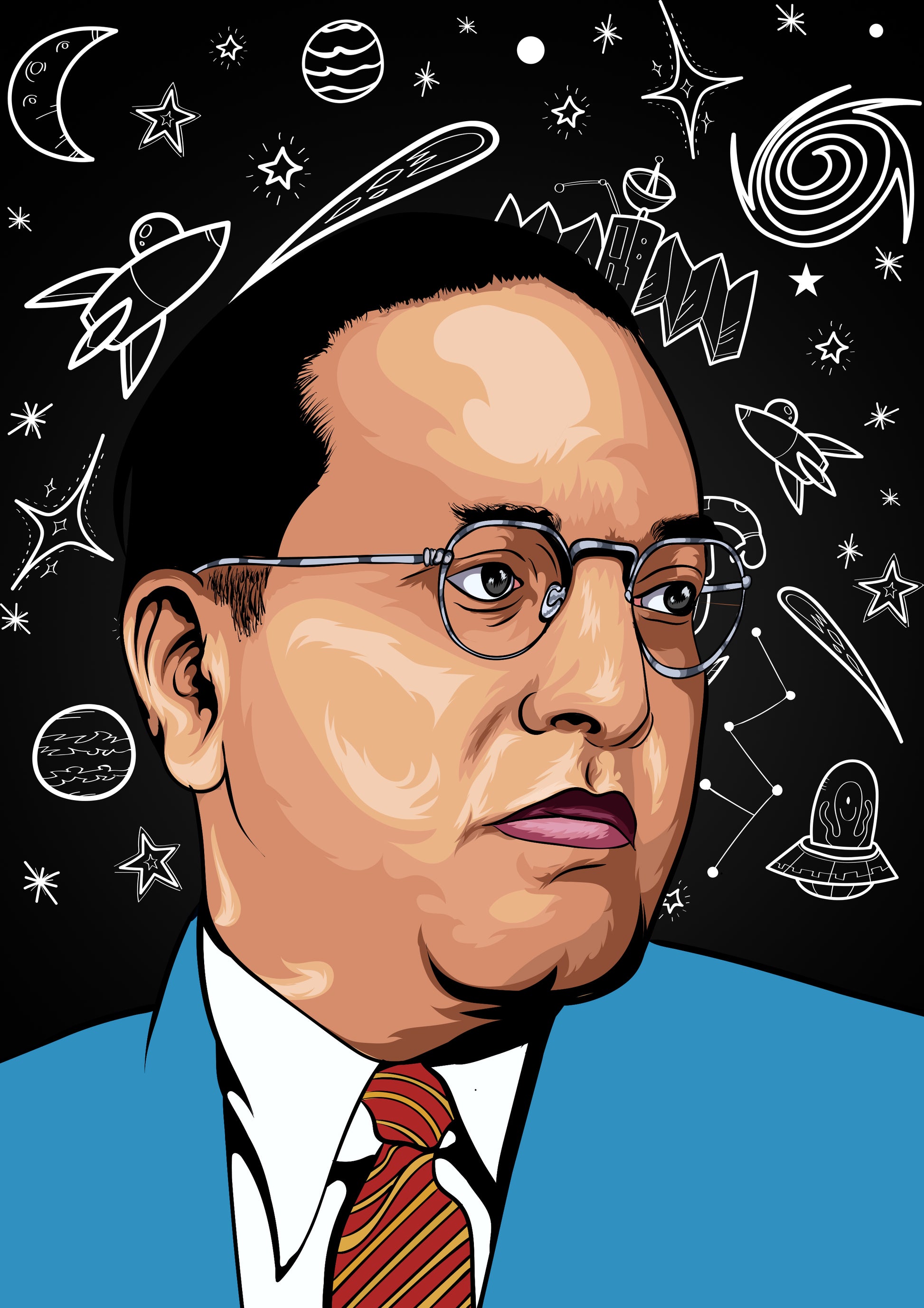 Ambedkar - Space Background Poster – Ambedkari