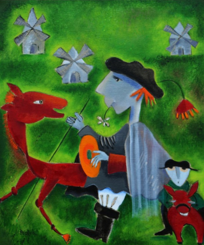 Don Quichotte, tableau de Danièle Le Bricquir
