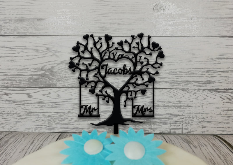 Download Personalised Wooden Wedding Tree Cake Topper Little House Of Creations